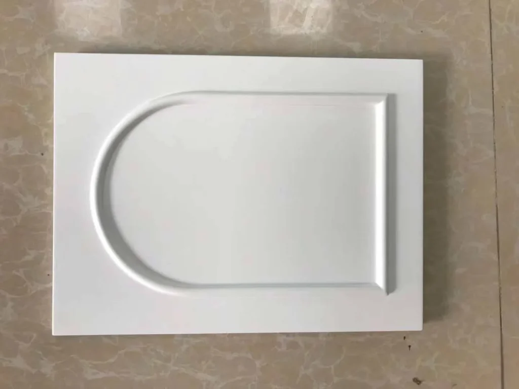 White PVC-wrapped MDF arched kitchen cabinet door sample