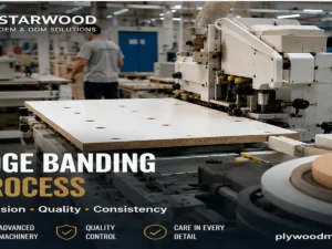 Edge banding process for panel furniture production at STARWOOD factory