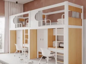 Kids loft beds with desk and storage for OEM furniture buyers