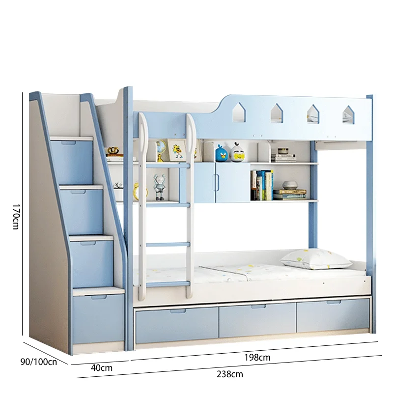 OEM kids bunk bed production at a panel furniture factory in China