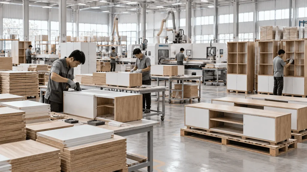 Bulk living room furniture manufacturing factory production for export orders