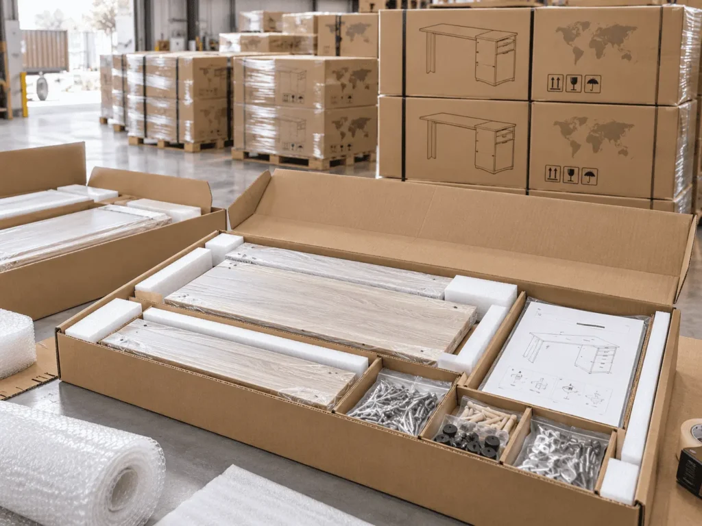 flat pack OEM home office furniture export packaging