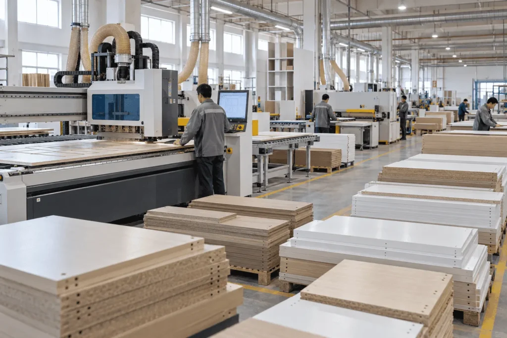 Custom storage cabinet manufacturer with CNC panel furniture production