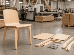 Wholesale flat pack chairs exporter manufacturing plywood furniture in factory