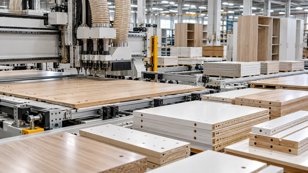 China wardrobe factory CNC production for OEM wardrobe orders