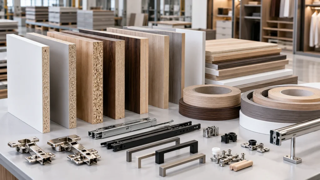 Custom wardrobe materials MDF plywood and particle board for B2B projects