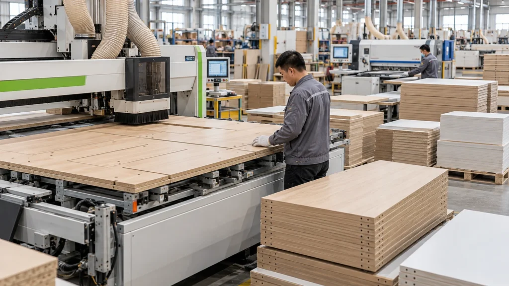 OEM ODM luxury hotel panel furniture manufacturing with CNC woodworking machinery and precision-cut cabinet components