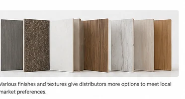 Modular kitchen furniture designs and finish options for distributor product lines
