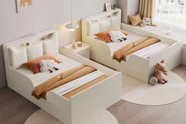 kids bedroom furniture set with storage bed and safe rounded edges KD flat pack