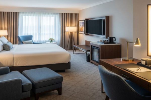 space saving furniture FF&E checklist for compact hotel rooms