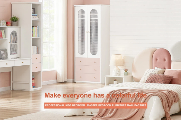 kids bedroom furniture set with bed wardrobe study desk and dresser KD flat pack