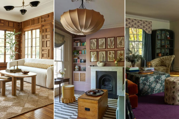 Rectangular compact coffee table in a studio apartment layout