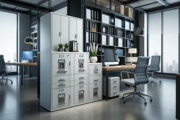 Modern Office Filing Cabinet with Locking Mechanism