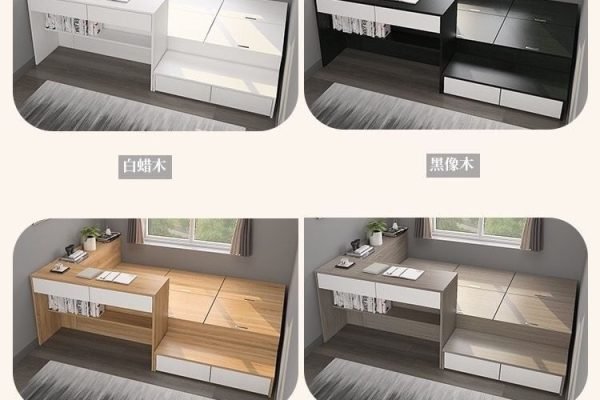 plywood window seat storage bed structure detail，plywood panel bed with storage structure detail