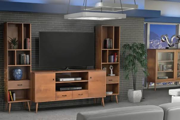 TV stand size guide showing correct width margins for 55 65 75 inch TVs