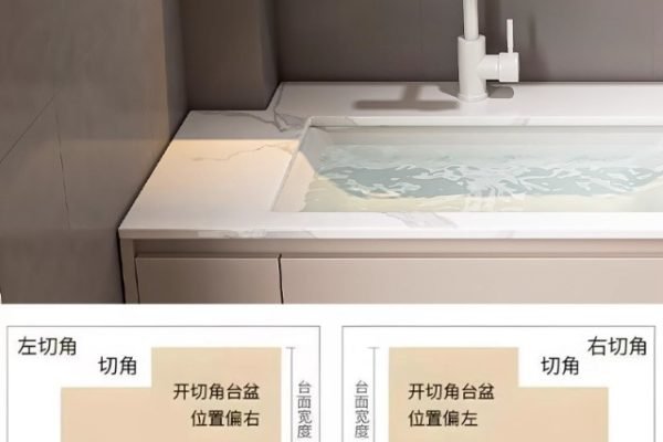 Custom built bathroom vanity for hotel and apartment projects