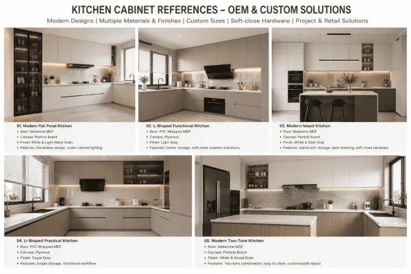 durable kitchen furniture materials for OEM kitchen cabinets