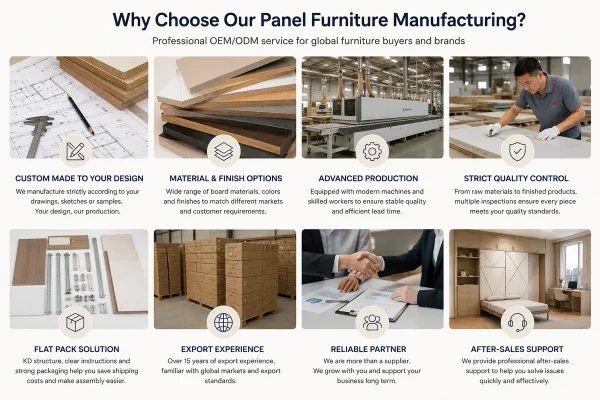 Custom electric wall bed manufacturer producing furniture from client-supplied drawings