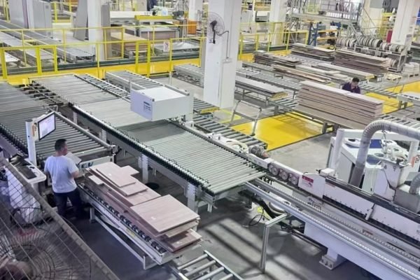 RTA furniture production line with CNC cutting and edge banding machines