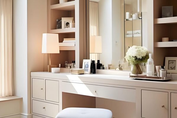 Modern dressing table manufacturer producing flat pack vanity desks for OEM projects