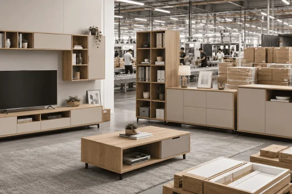 modular living room furniture manufacturer producing OEM ODM panel furniture for apartment and hotel projects